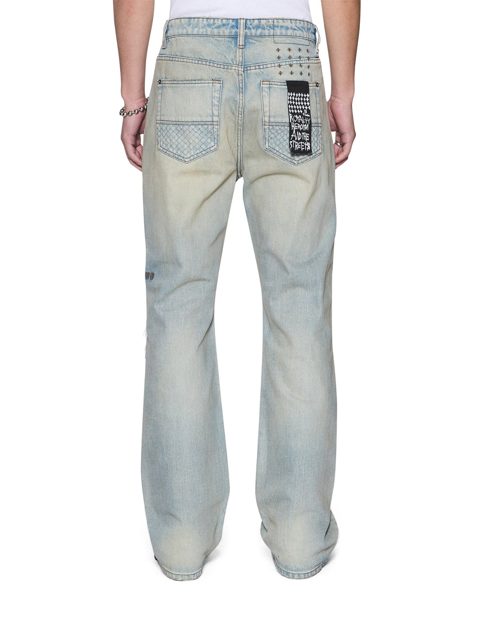 Mens Toro Seattle Blue Repair Bootcut Denim Jeans - Denim
