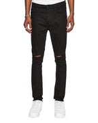 Mens Van Winkle Ace Black Slice Skinny Denim Jeans - Black