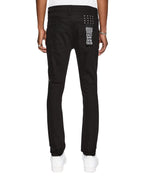 Mens Van Winkle Ace Black Slice Skinny Denim Jeans - Black