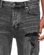 Mens Van Winkle Angst Trashed Skinny Denim Jeans - Black