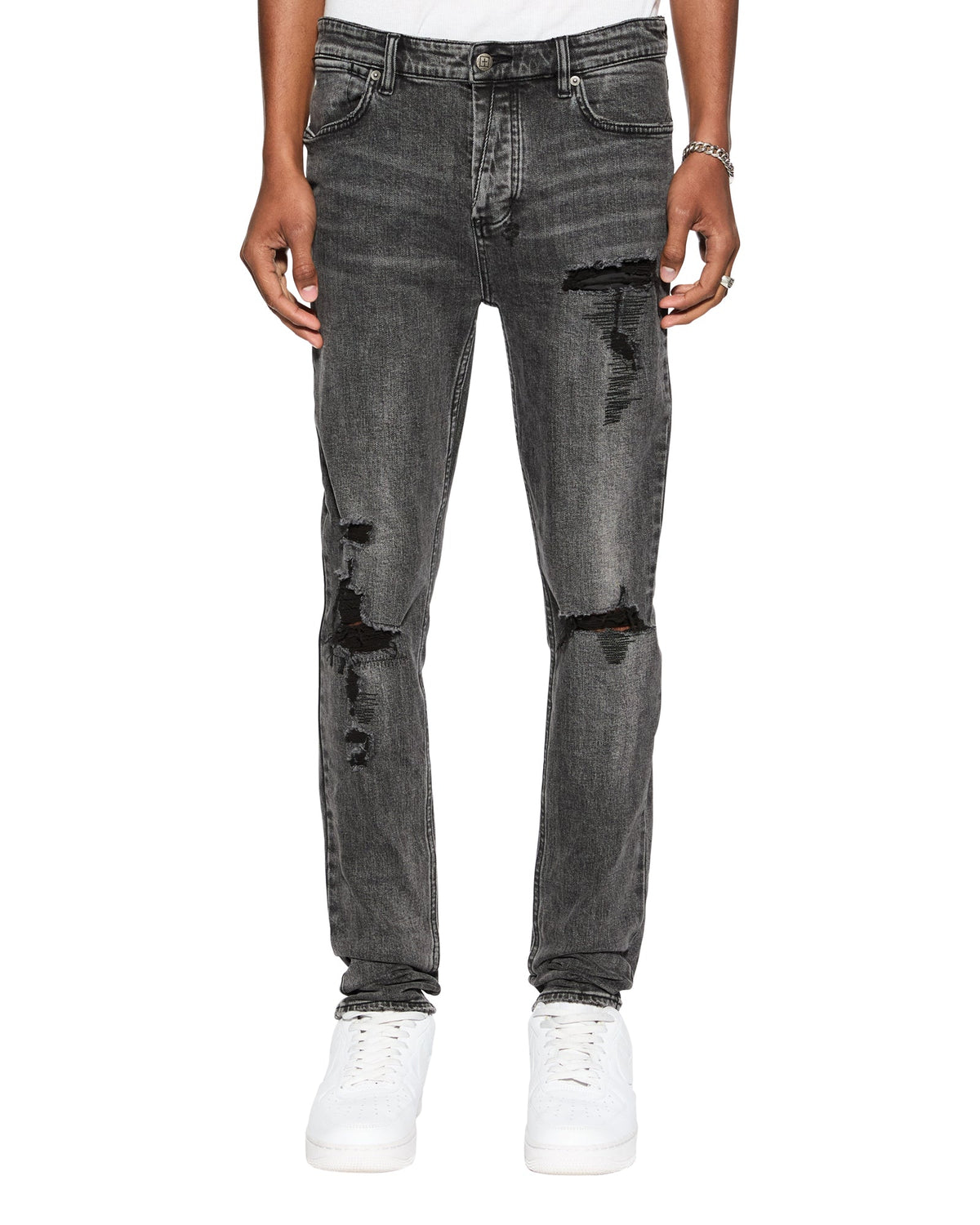Mens Van Winkle Angst Trashed Skinny Denim Jeans - Black