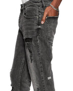 Mens Van Winkle Angst Trashed Skinny Denim Jeans - Black
