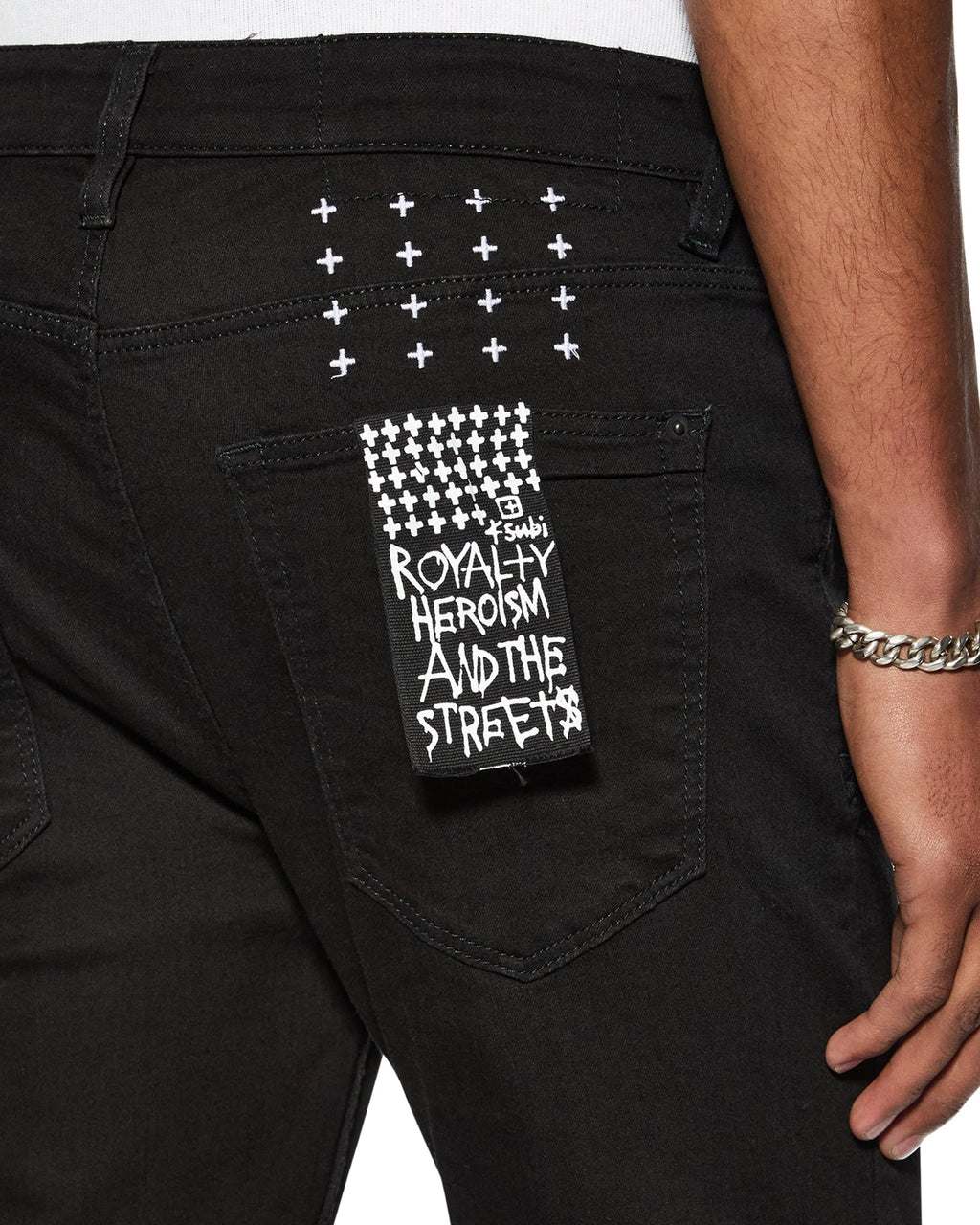 Mens Van Winkle Black Rebel Skinny Denim Jeans - Black