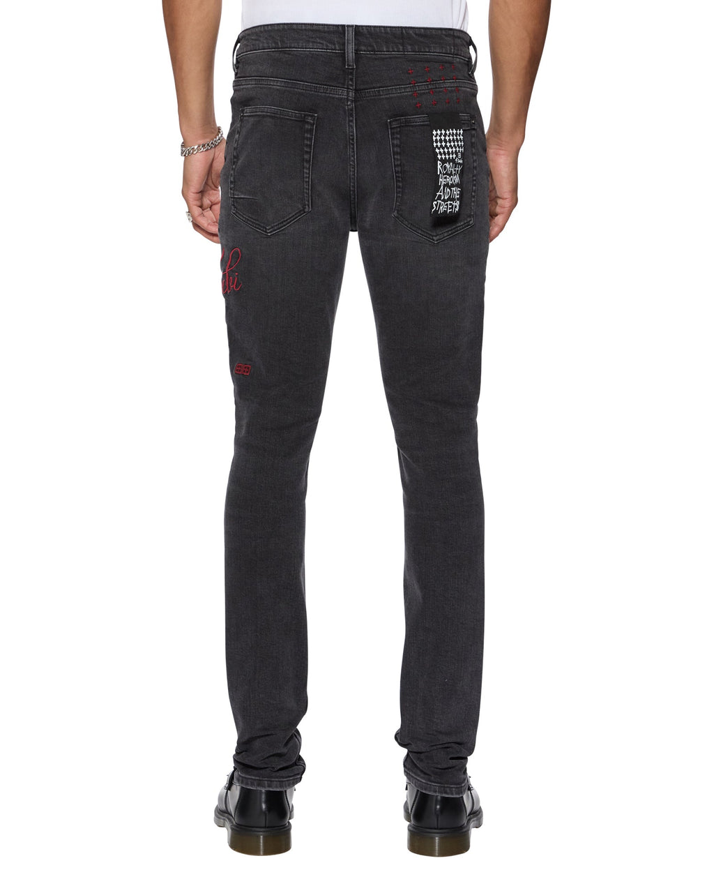 Mens Van Winkle Black Rokk Skinny Denim Jeans - Black