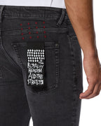 Mens Van Winkle Black Rokk Skinny Denim Jeans - Black