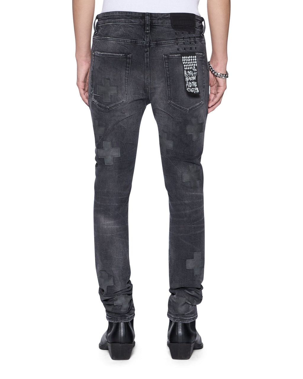 Mens Van Winkle Blakk Metal Idols Skinny Denim Jeans - Grey