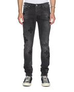 Mens Van Winkle Blakk Metal Paise Skinny Denim Jeans - Black