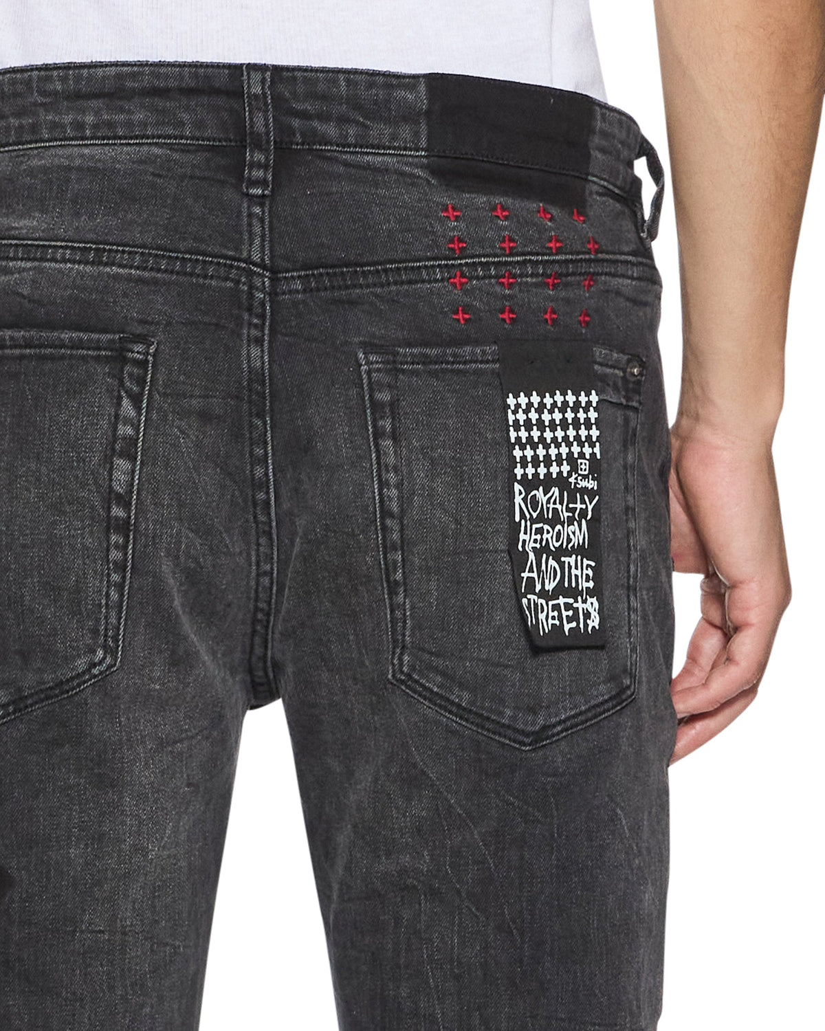 Mens Van Winkle Blakk Metal Paise Skinny Denim Jeans - Black