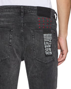 Mens Van Winkle Blakk Metal Paise Skinny Denim Jeans - Black