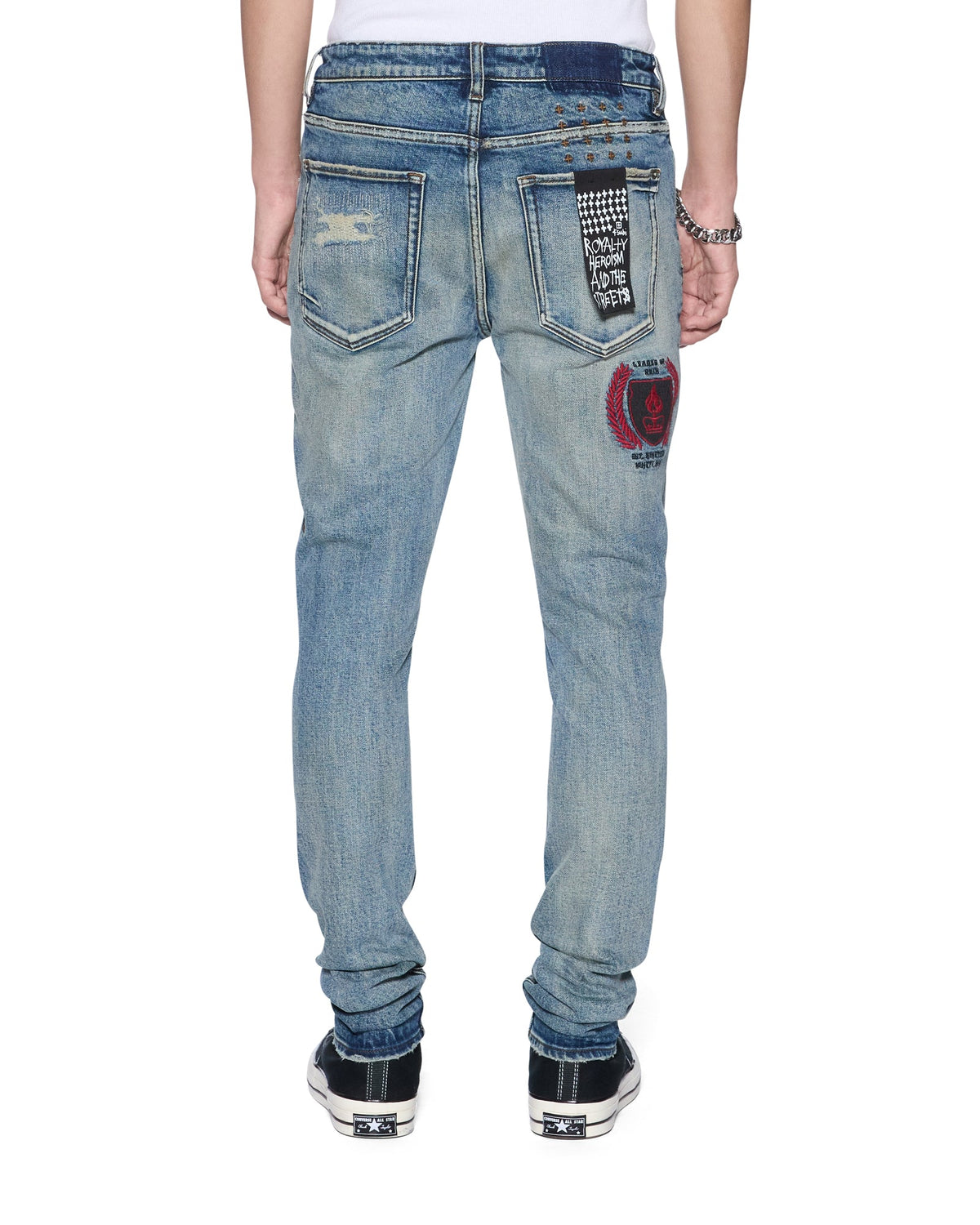 Mens Van Winkle Bleu Monday Repair Skinny Denim Jeans - Denim