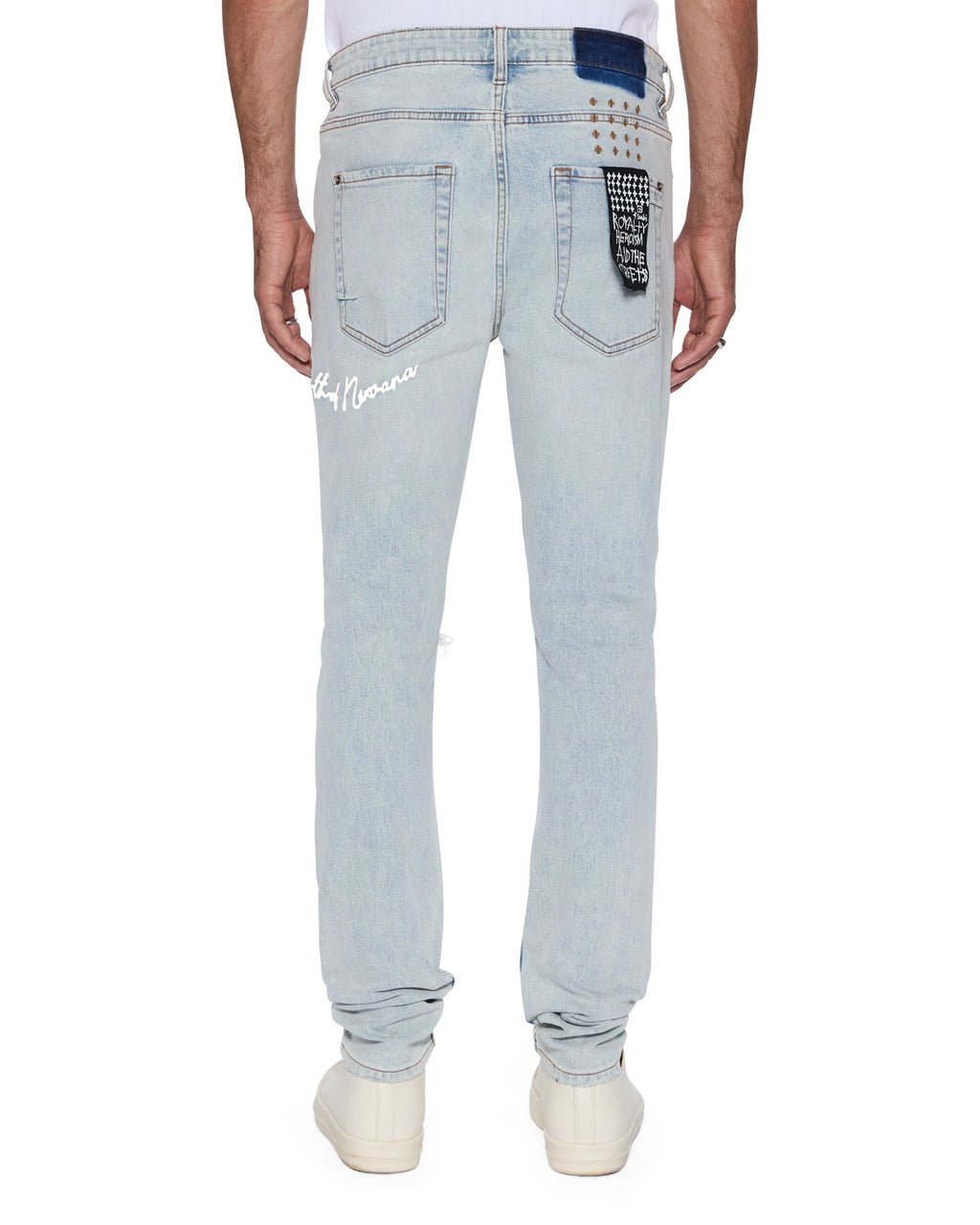 Mens Van Winkle Frost Blue Arch Skinny Denim Jeans - Denim