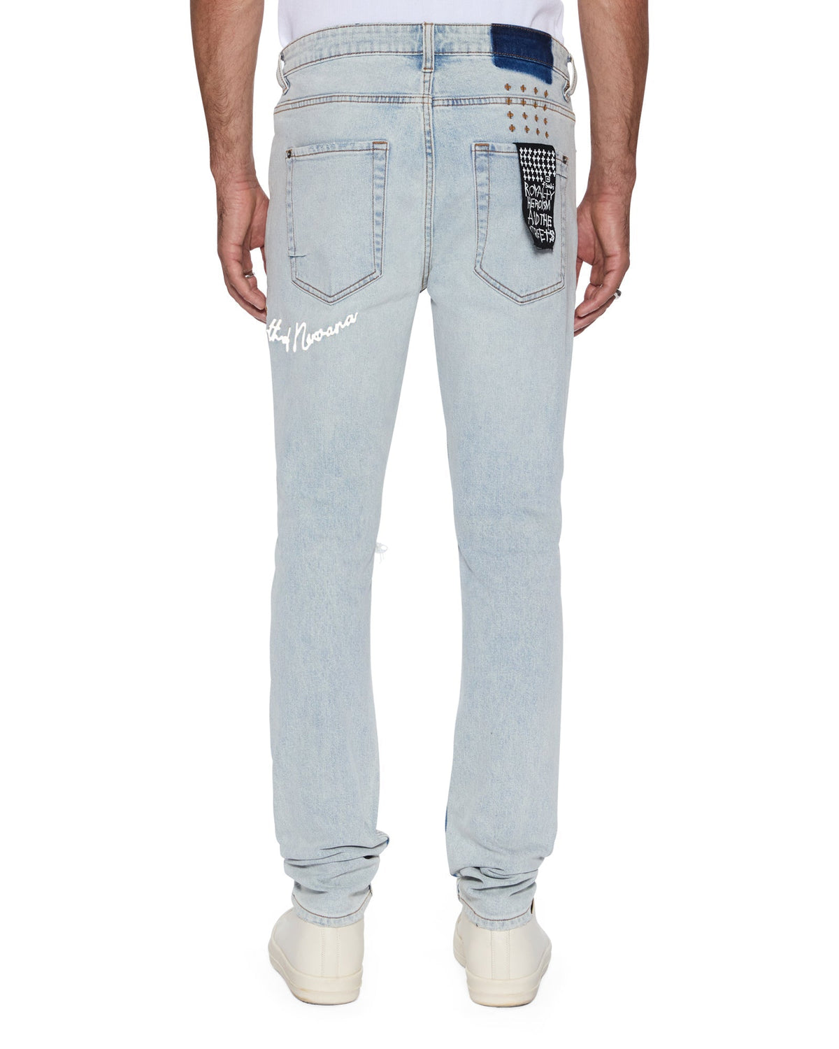 Mens Van Winkle Frost Blue Arch Skinny Denim Jeans - Denim