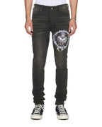 Mens Van Winkle Graphite Anguish Skinny Denim Jeans - Black