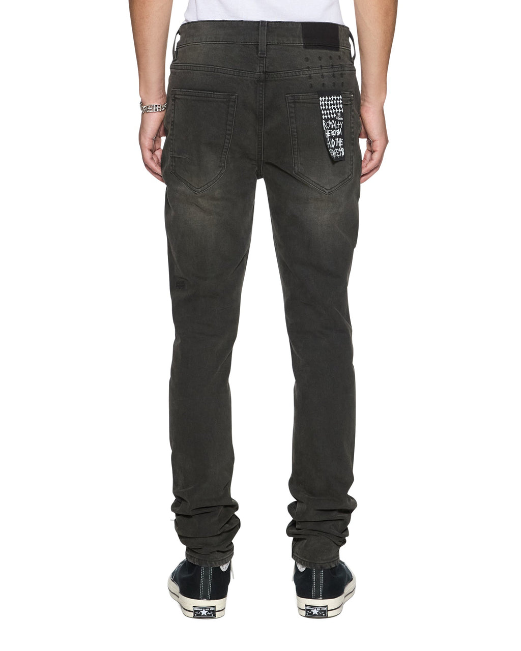 Mens Van Winkle Graphite Anguish Skinny Denim Jeans - Black