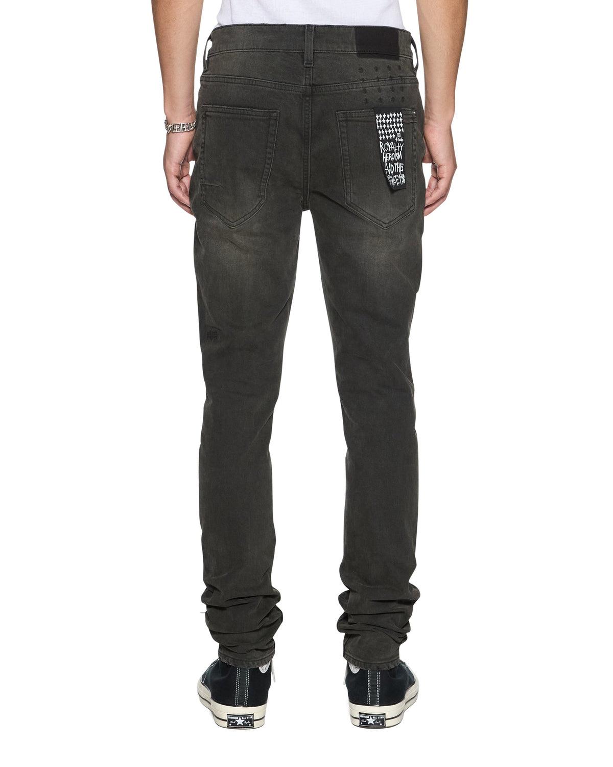 Mens Van Winkle Graphite Anguish Skinny Denim Jeans - Black