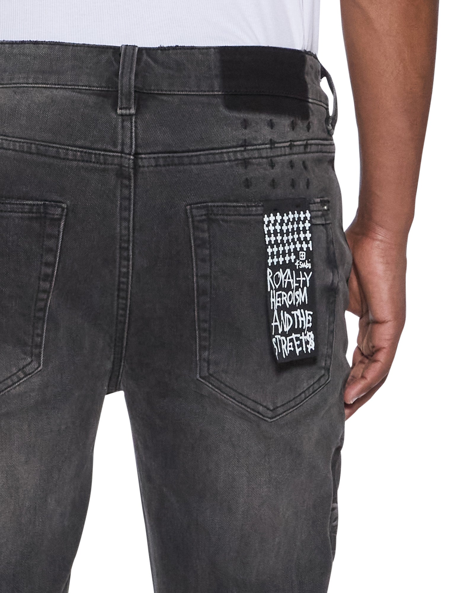 Mens Van Winkle Graphite Racer Skinny Denim Jeans | Ksubi ++