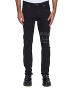 Mens Van Winkle Jasper Black Arch Skinny Denim Jeans - Black