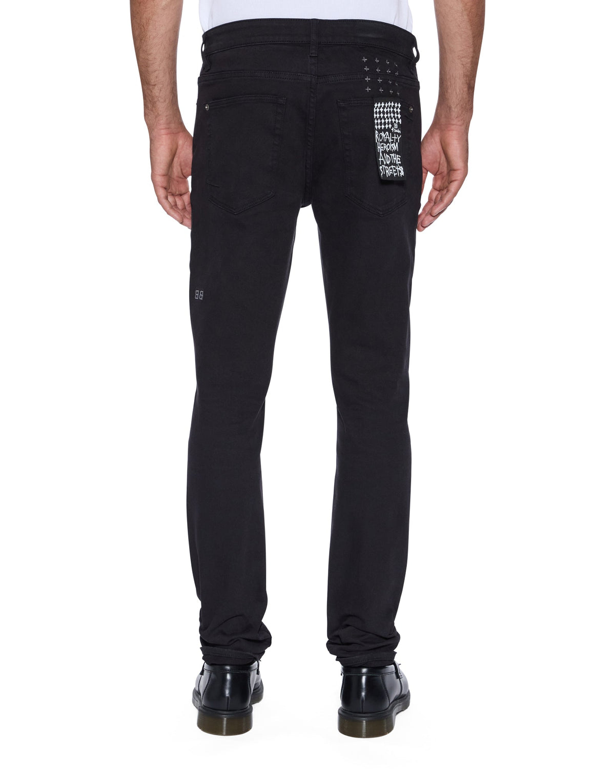 Mens Van Winkle Jasper Black Arch Skinny Denim Jeans - Black