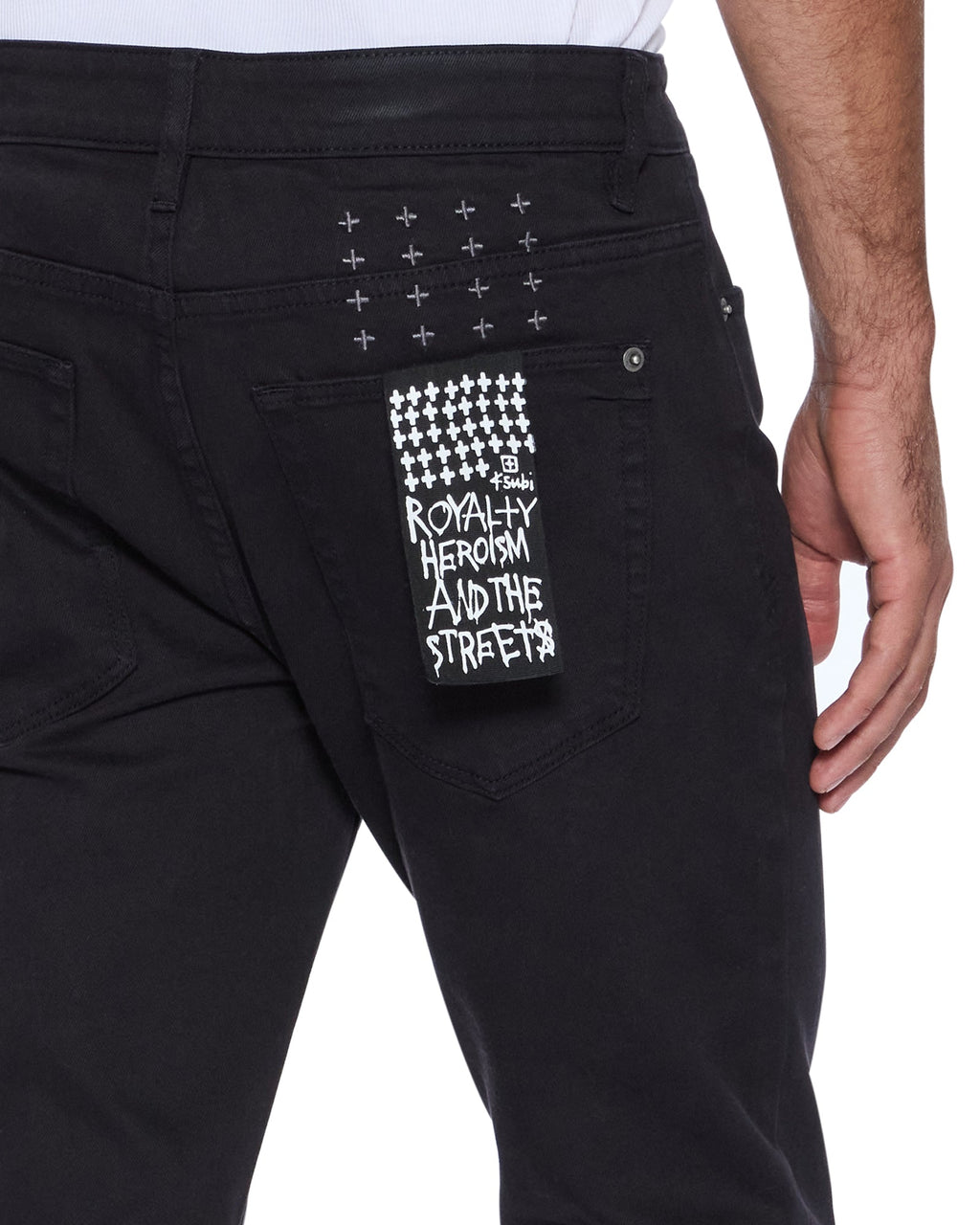 Mens Van Winkle Jasper Black Arch Skinny Denim Jeans - Black