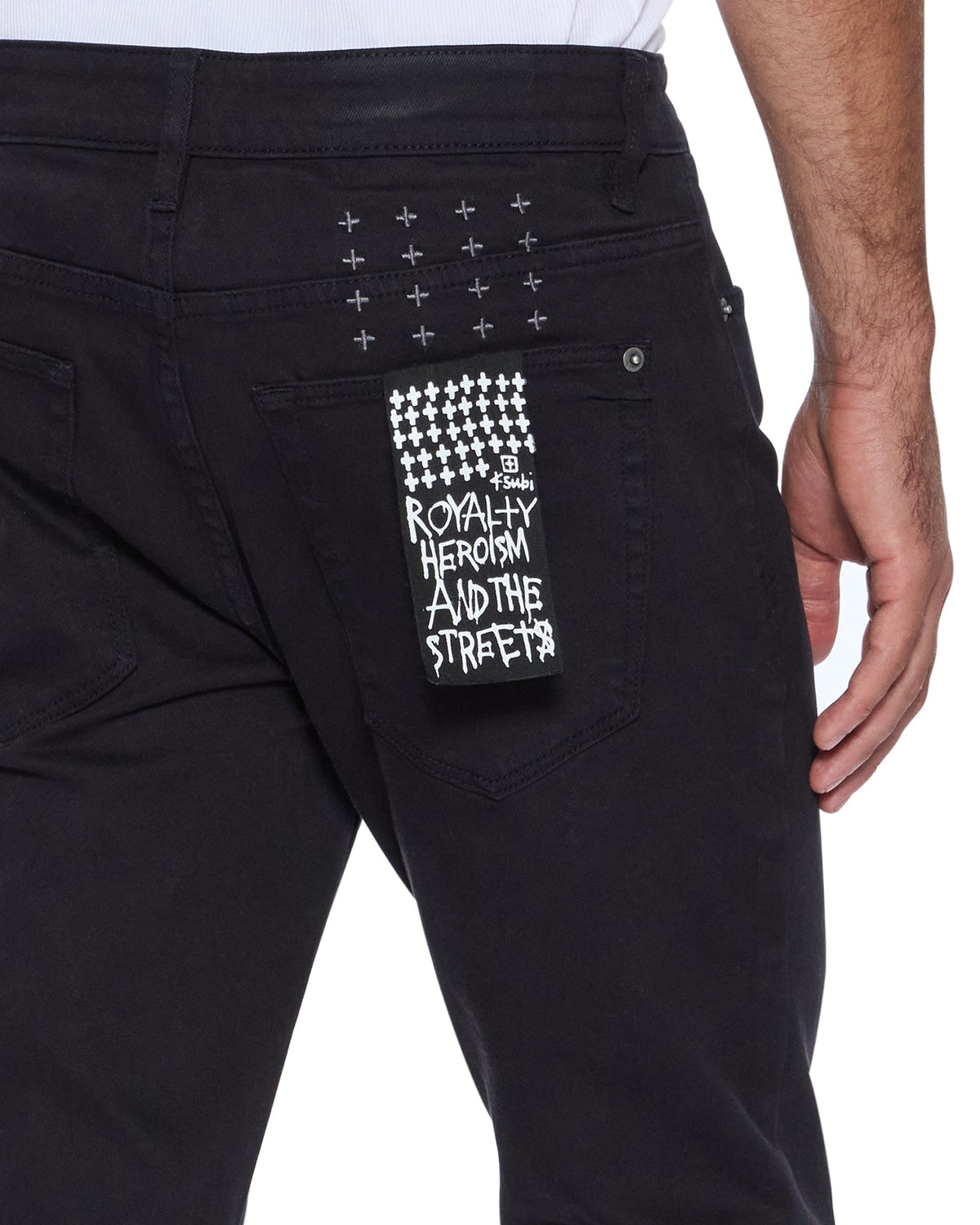 Mens Van Winkle Jasper Black Arch Skinny Denim Jeans - Black