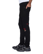 Mens Van Winkle Laid Black Sting Skinny Denim Jeans - Black