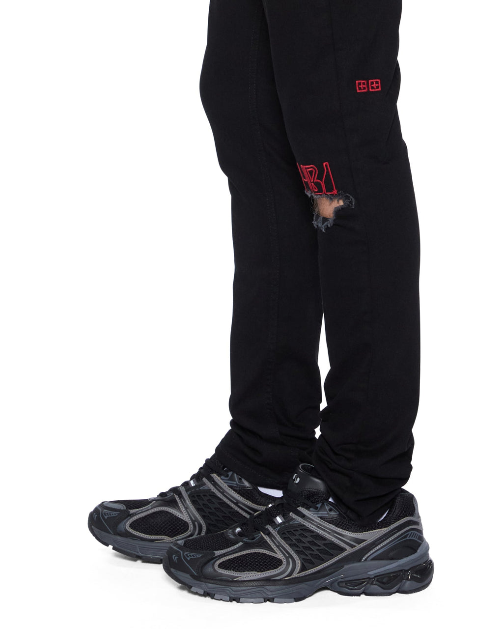 Mens Van Winkle Laid Black Sting Skinny Denim Jeans - Black