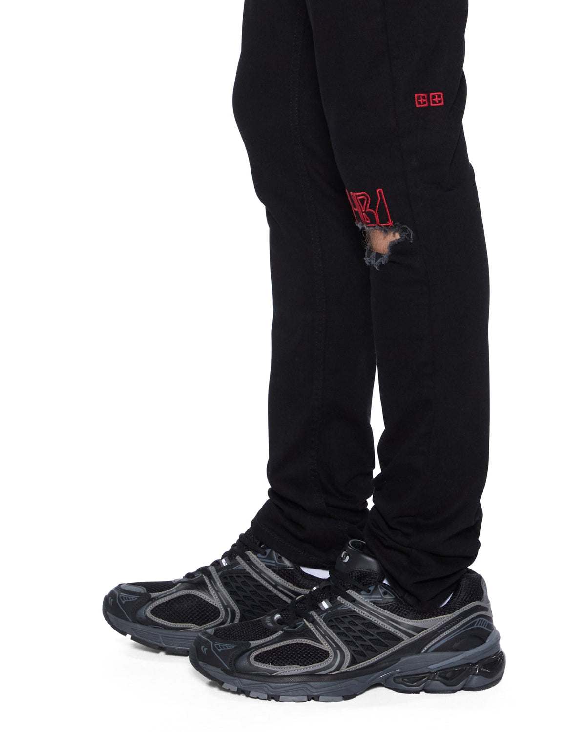 Mens Van Winkle Laid Black Sting Skinny Denim Jeans - Black