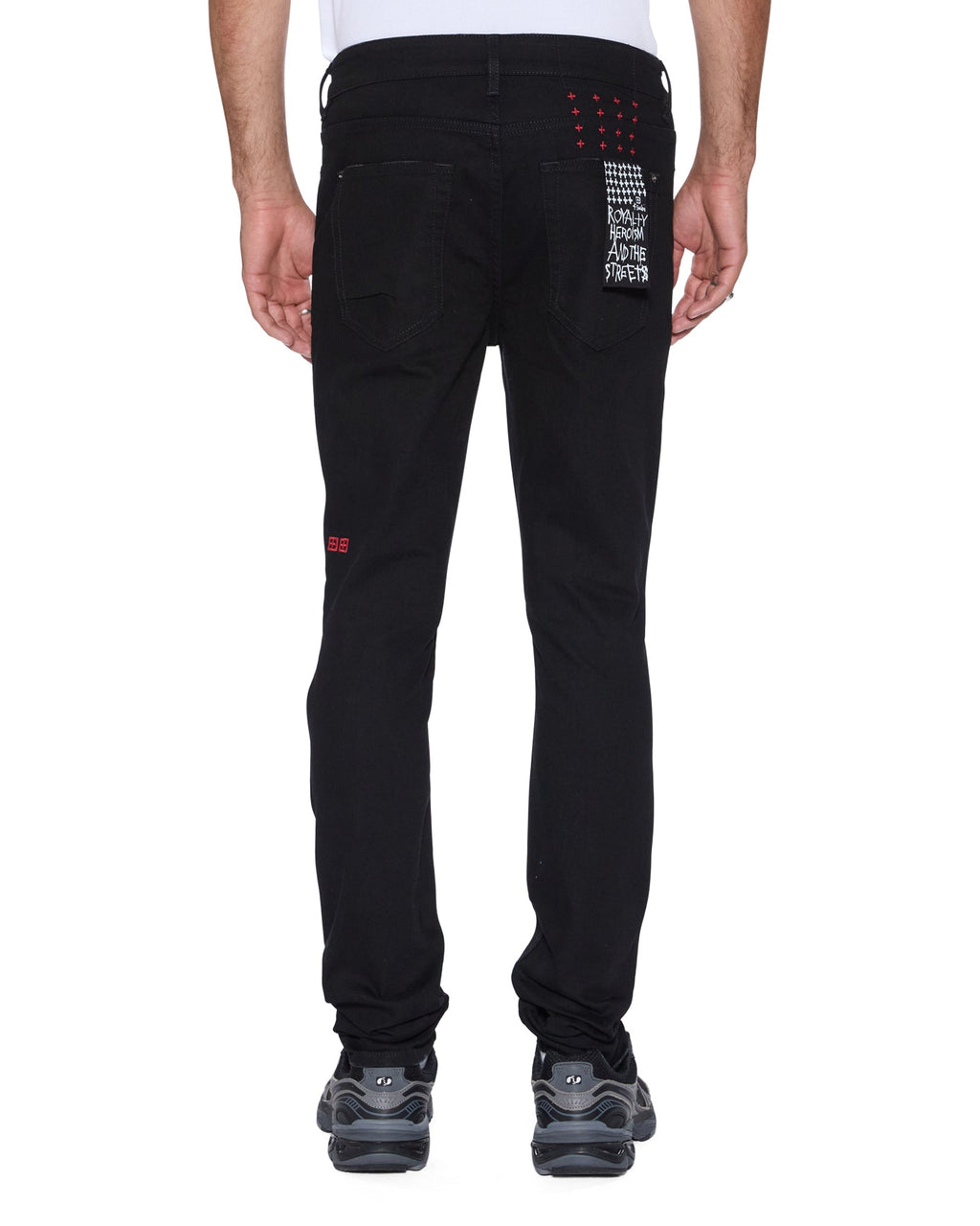 Mens Van Winkle Laid Black Sting Skinny Denim Jeans - Black