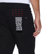 Mens Van Winkle Laid Black Sting Skinny Denim Jeans - Black