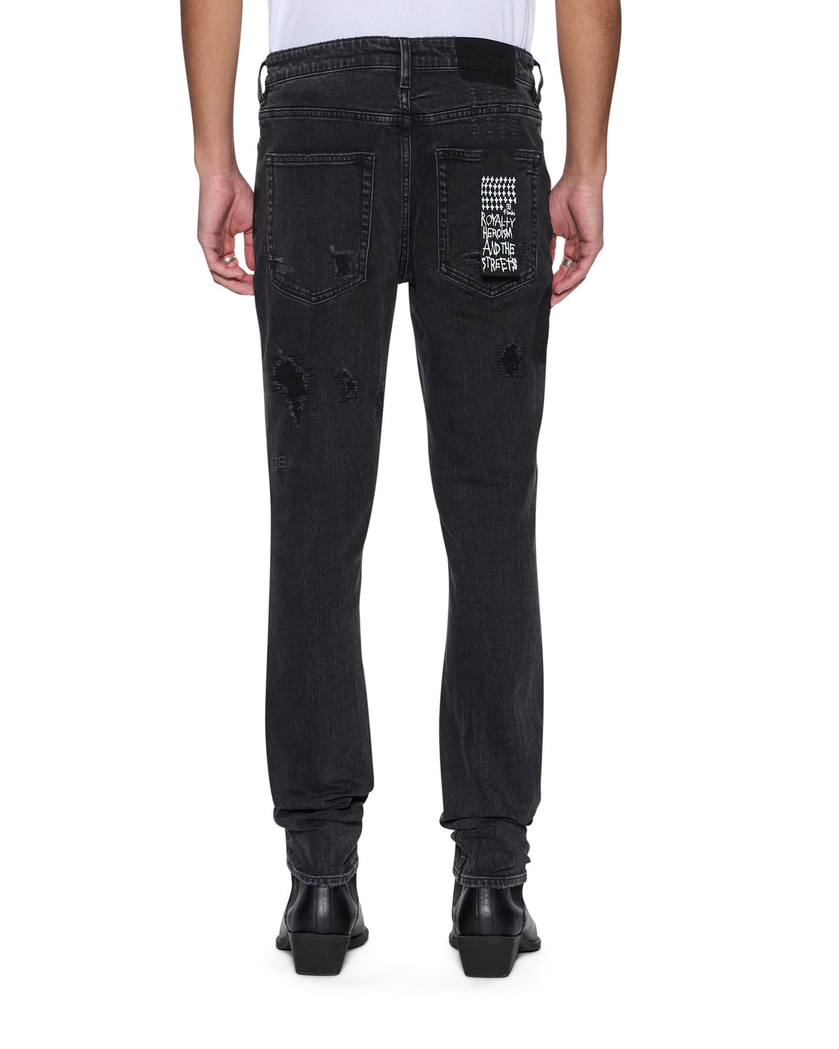 Mens Van Winkle Led Black Rockstar Repair Skinny Denim Jeans - Black