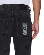 Mens Van Winkle Led Black Rockstar Repair Skinny Denim Jeans - Black
