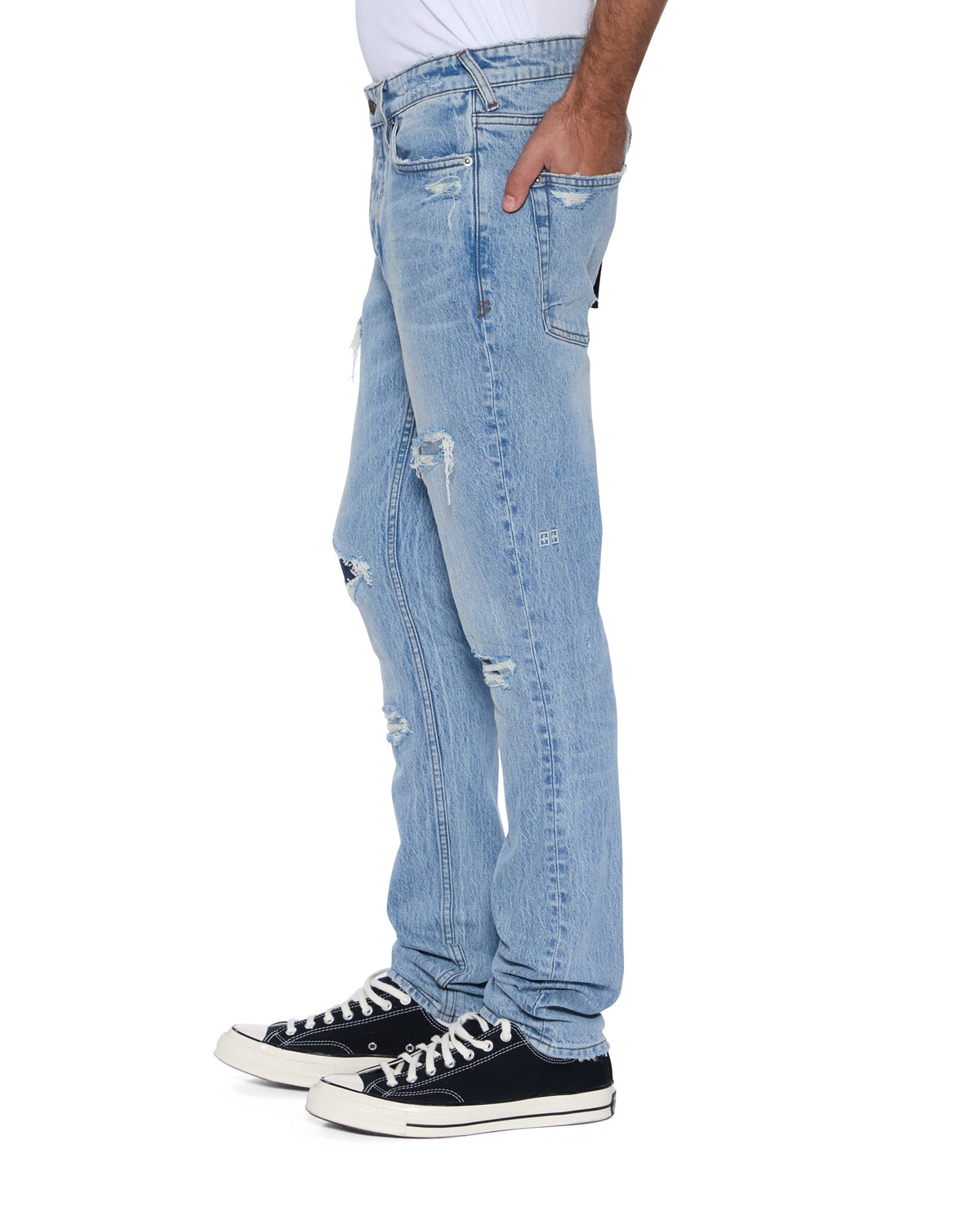 Mens Van Winkle Painter Repair Skinny Denim Jeans - Denim