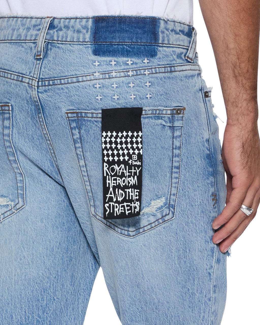 Mens Van Winkle Painter Repair Skinny Denim Jeans - Denim