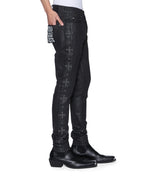 Mens Van Winkle Plus Studded Skinny Denim Jeans - Grey