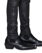 Mens Van Winkle Plus Studded Skinny Denim Jeans - Grey