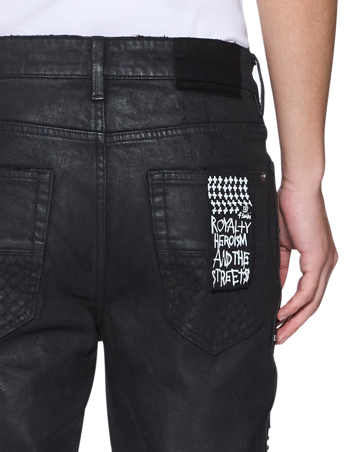 Mens Van Winkle Plus Studded Skinny Denim Jeans - Grey