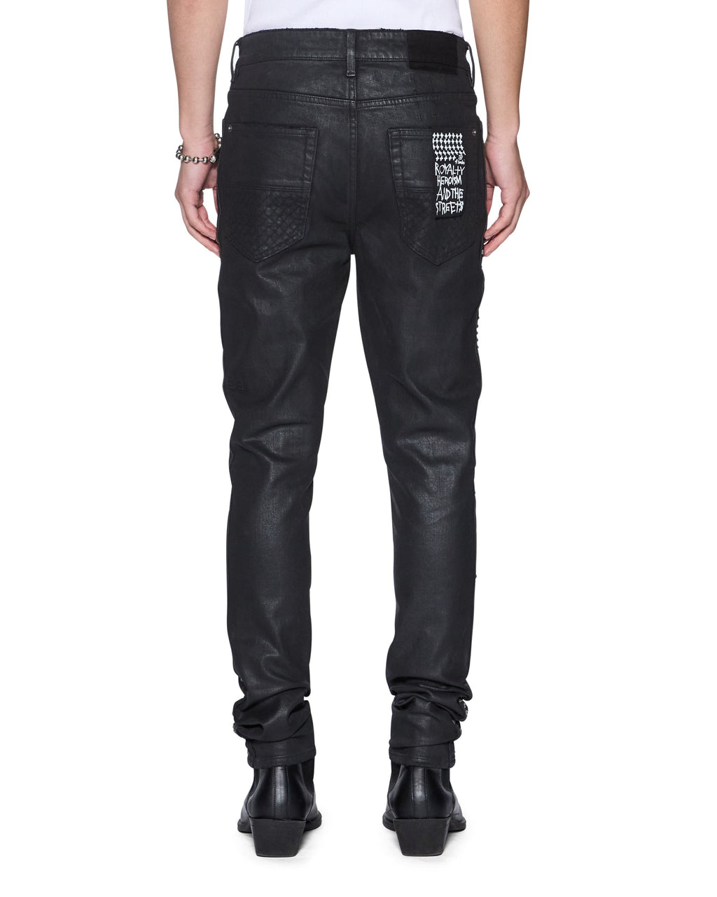 Mens Van Winkle Plus Studded Skinny Denim Jeans - Grey