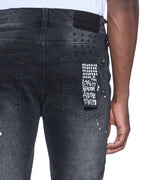 Mens Van Winkle Powder Grey Skinny Denim Jeans - Grey
