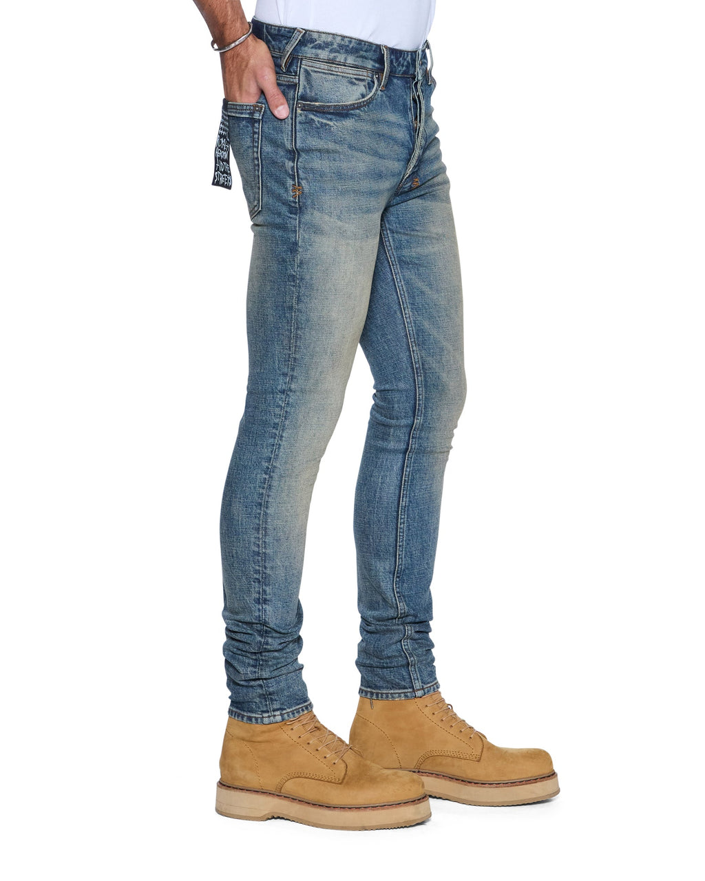 Mens Van Winkle Re-up Blue Skinny Denim Jeans - Denim