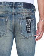Mens Van Winkle Re-up Blue Skinny Denim Jeans - Denim
