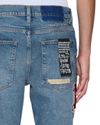 Mens Van Winkle Rodeo Patched Skinny Denim Jeans - Denim