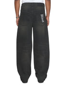 Mens Vorteks Graphite Barrel Leg Denim Jeans - Grey
