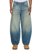 Mens Vorteks Portland Blue Sott Barrel Leg Denim Jeans - Denim