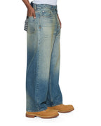 Mens Vorteks Portland Blue Sott Barrel Leg Denim Jeans - Denim