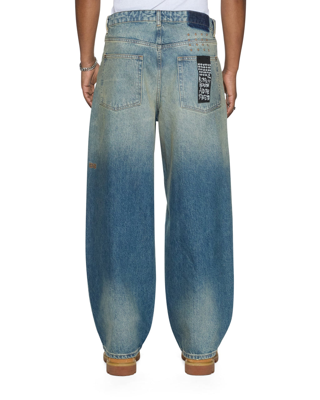 Mens Vorteks Portland Blue Sott Barrel Leg Denim Jeans - Denim