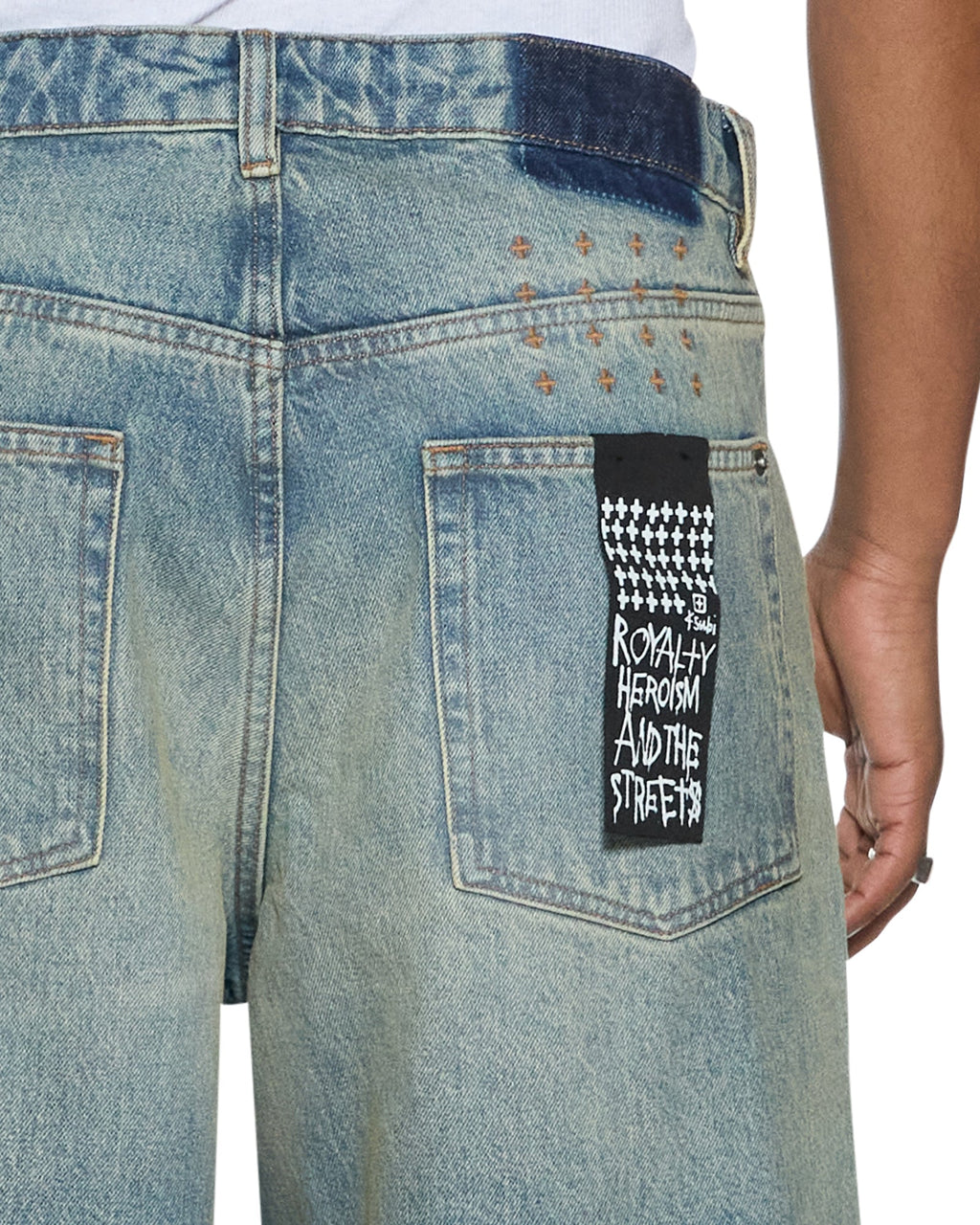 Mens Vorteks Portland Blue Sott Barrel Leg Denim Jeans - Denim
