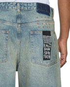 Mens Vorteks Portland Blue Sott Barrel Leg Denim Jeans - Denim