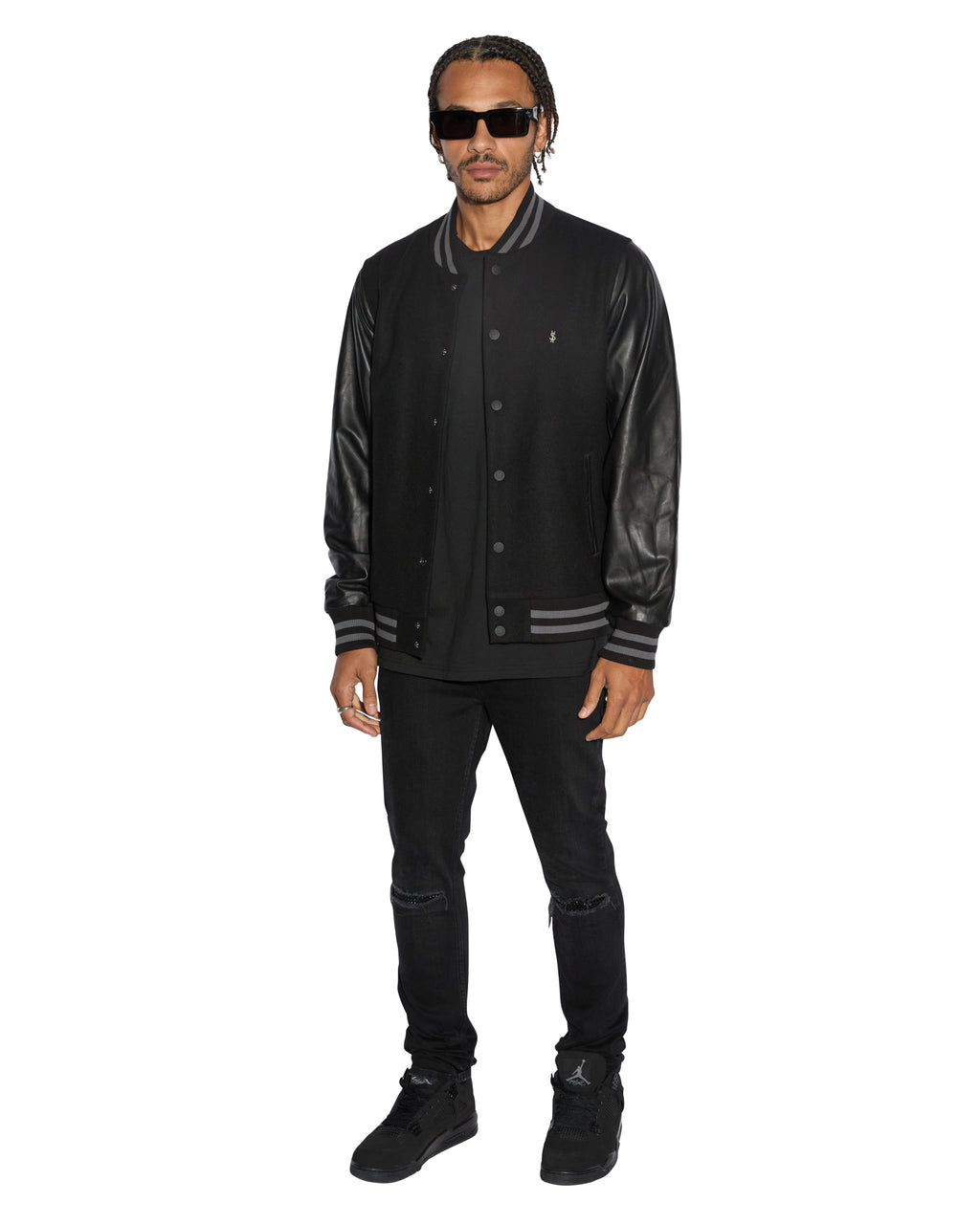 Mens Van Winkle Apex Krystal Repair Skinny Denim Jeans - Black