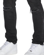 Mens Van Winkle Apex Krystal Repair Skinny Denim Jeans - Black