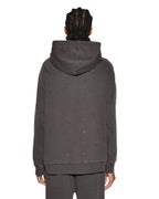 Mens Inverted Biggie Hoodie Faded Black Oversized Fleece - Black